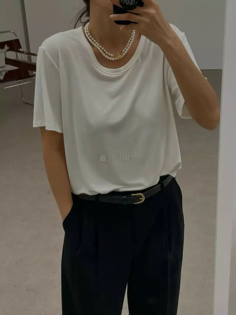 Lowburn - Korean Women Fashion - #womensfashion - Modal U Neck Tee - 9