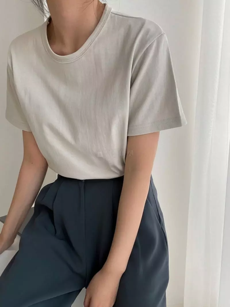 Lowell - Korean Women Fashion - #momslook - Basic Tee - 2