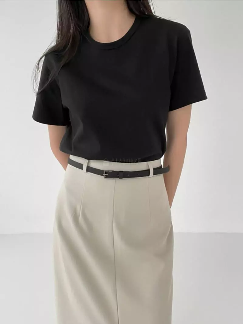 Lowell - Korean Women Fashion - #womensfashion - Basic Tee - 4