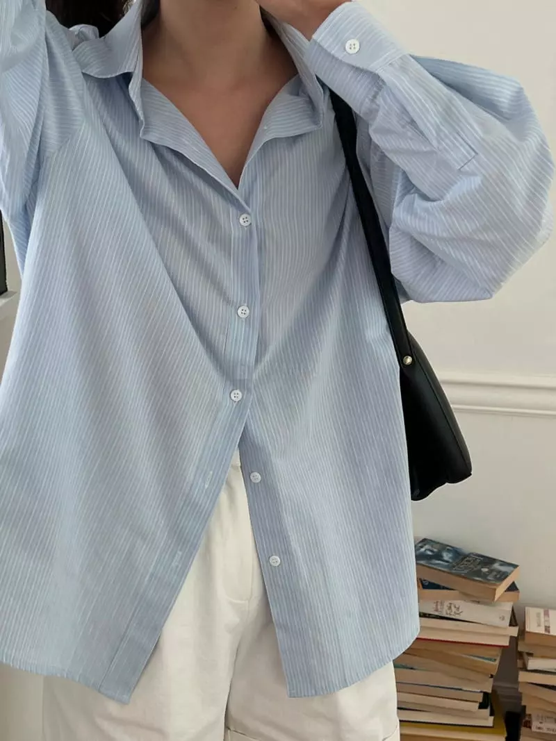 Lowell - Korean Women Fashion - #momslook - Mille Stripes Shirt - 8