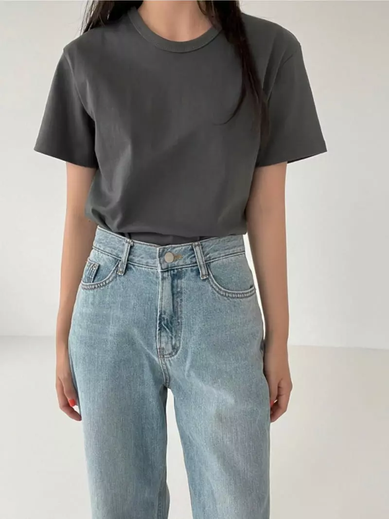 Lowell - Korean Women Fashion - #womensfashion - Basic Tee - 5