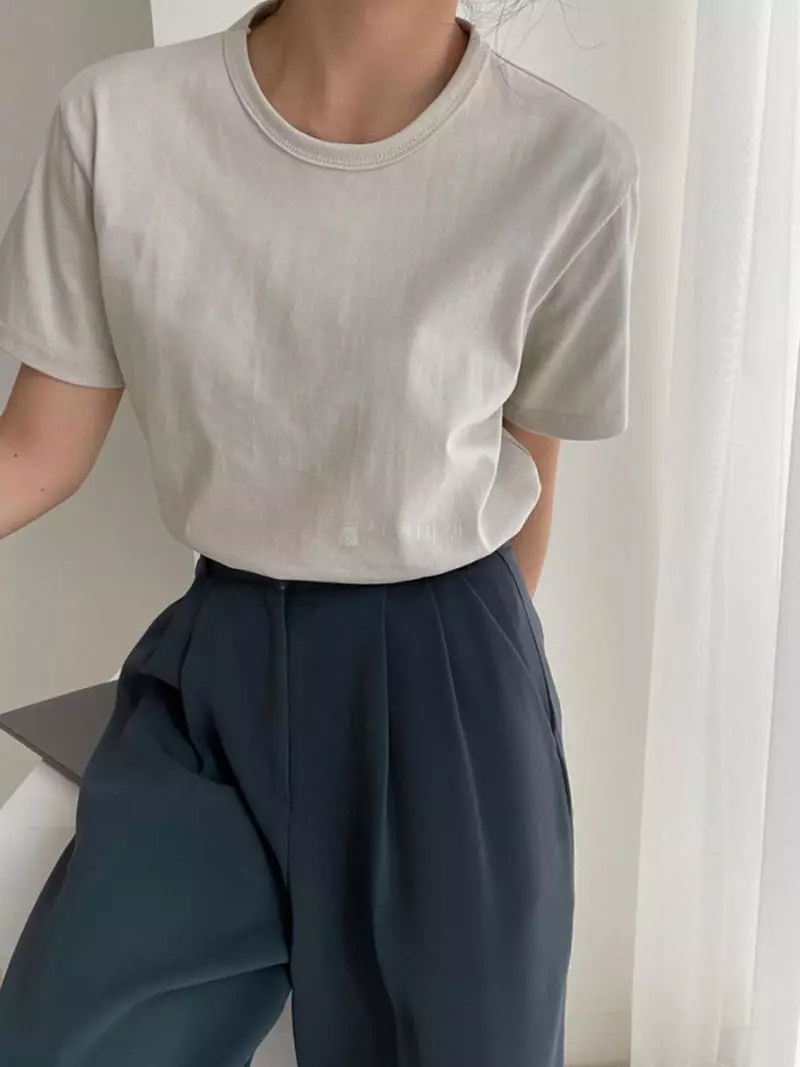 Lowell - Korean Women Fashion - #womensfashion - Basic Tee - 7