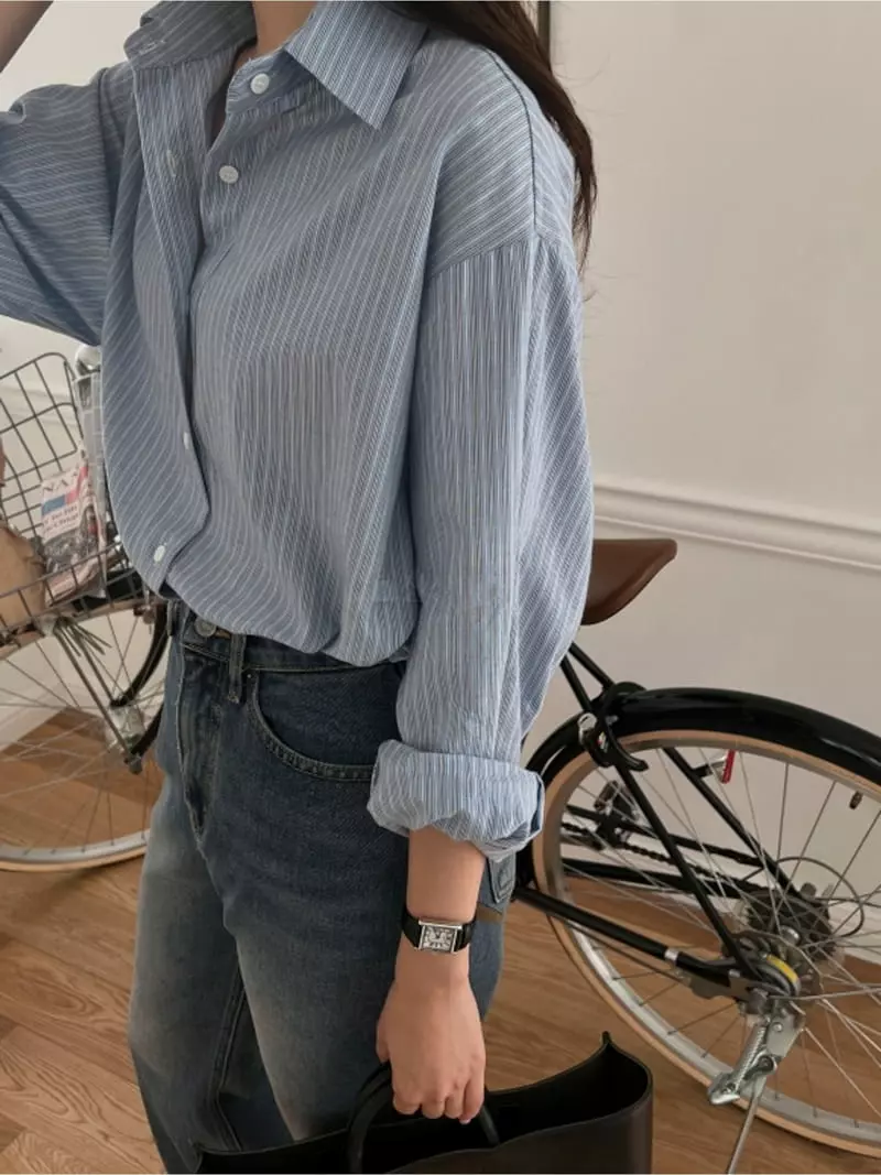 Lowell - Korean Women Fashion - #womensfashion - Mille Stripes Shirt