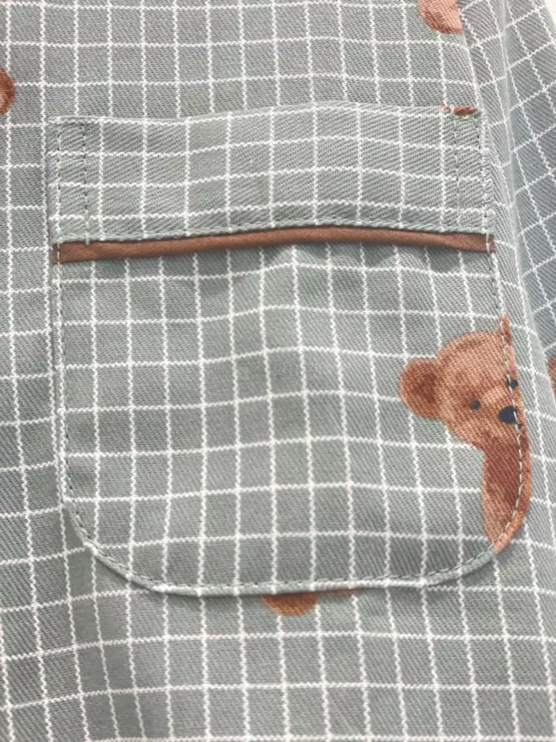 Lunaluz - Korean Women Fashion - #momslook - Checks Bear Boy Kid Homewear Two-piece - 5