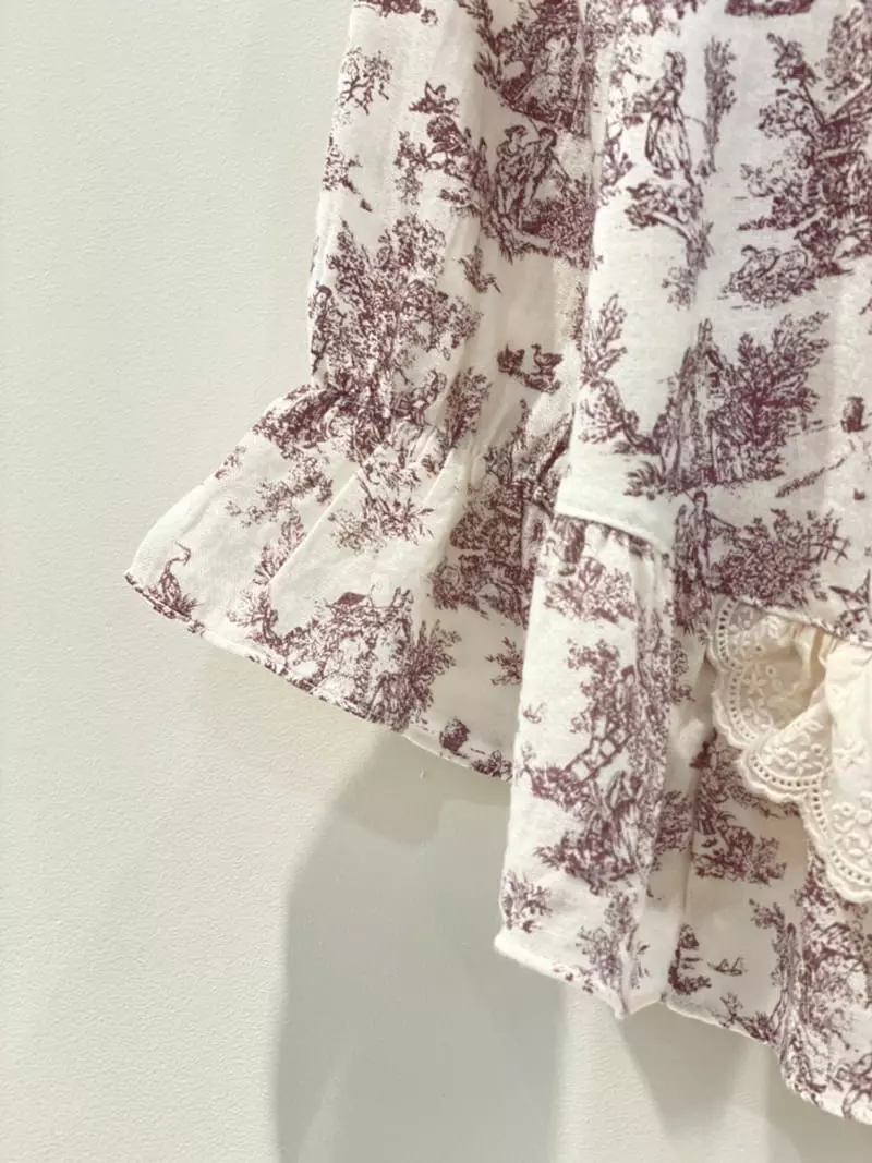 Lunaluz - Korean Women Fashion - #momslook - Girl Lenuare Round Two-piece - 3