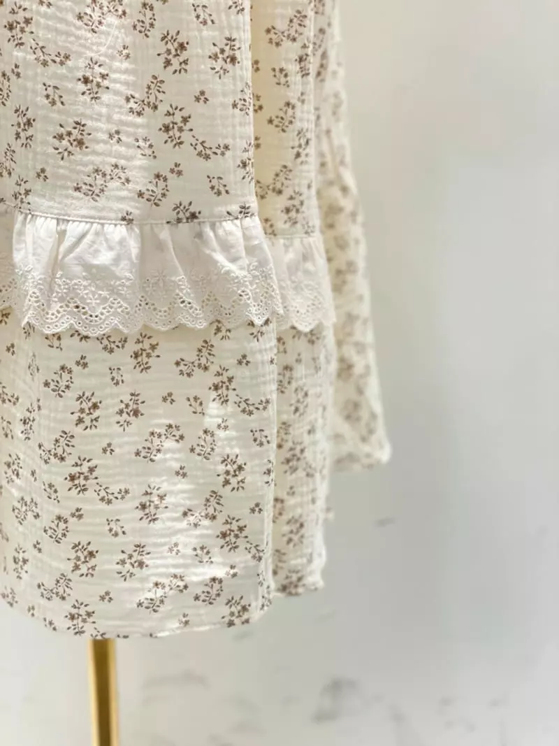 Lunaluz - Korean Women Fashion - #momslook - Sono Flower Round One-piece - 7
