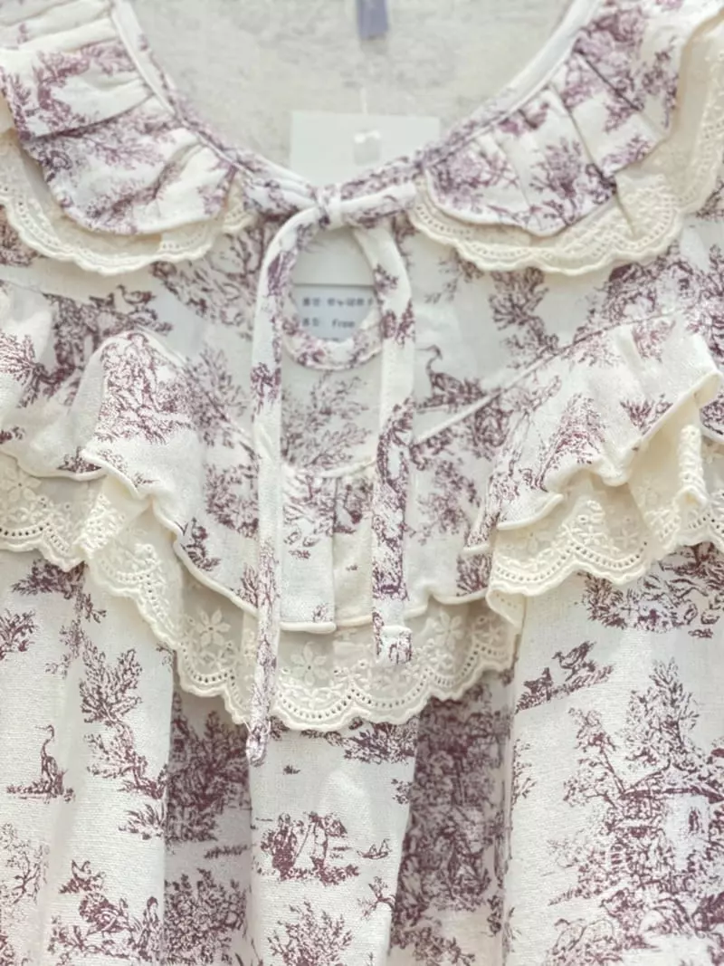 Lunaluz - Korean Women Fashion - #womensfashion - Renoir Sleeves Round One-piece - 4
