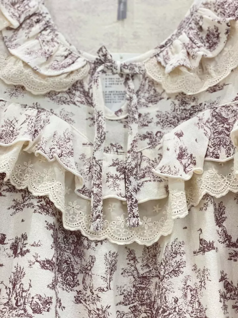 Lunaluz - Korean Women Fashion - #vintageinspired - Girl Lenuare Round Two-piece - 5