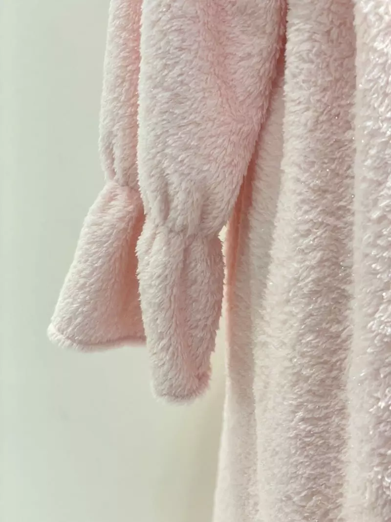 Lunaluz - Korean Women Fashion - #womensfashion - Pink Fleece One-piece - 12