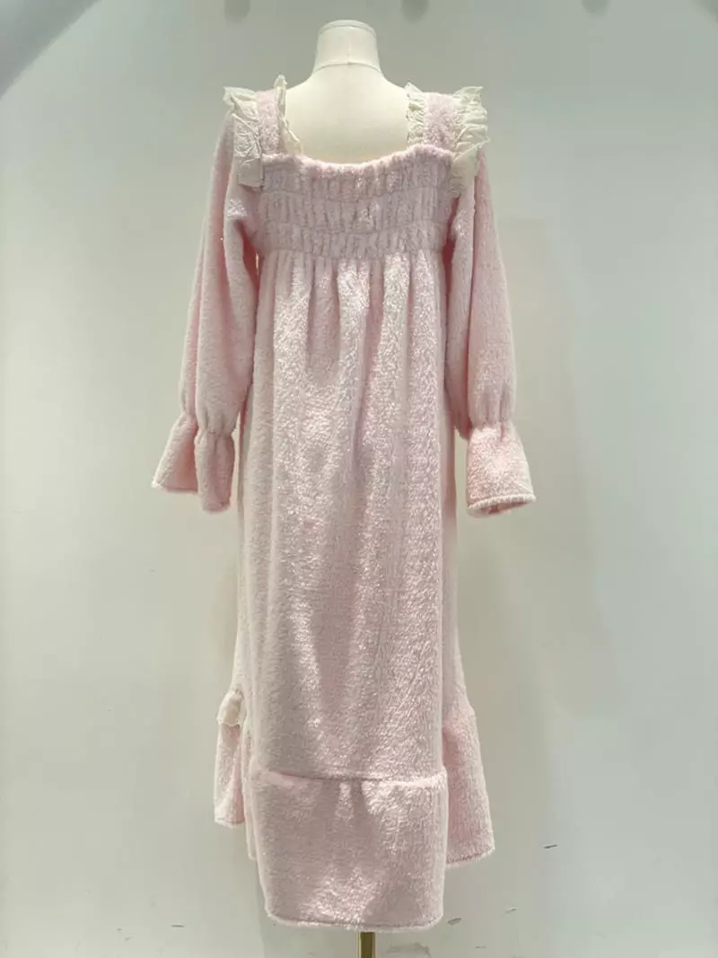 Lunaluz - Korean Women Fashion - #womensfashion - Pink Fleece One-piece - 2
