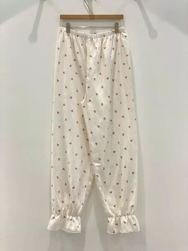 Lunaluz - Korean Women Fashion - #womensfashion - Jelly Bear Girl Sleeves Two-piece Homwear - 2
