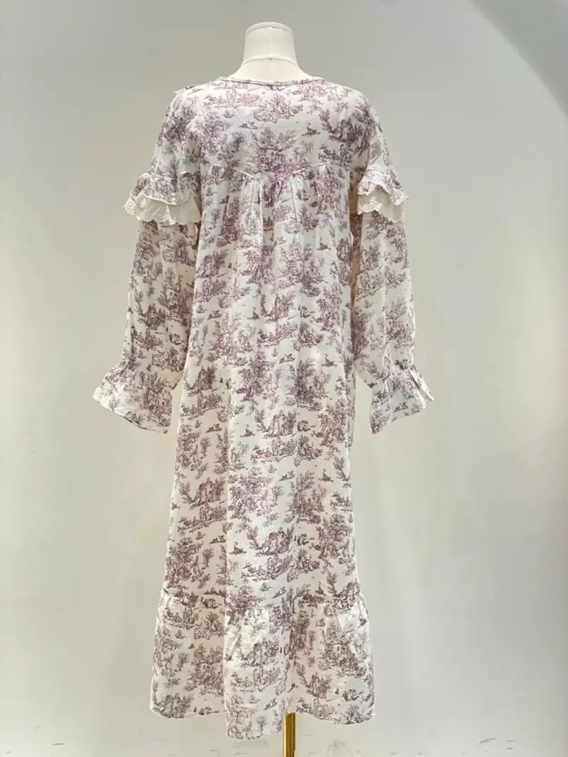 Lunaluz - Korean Women Fashion - #womensfashion - Renoir Sleeves Round One-piece