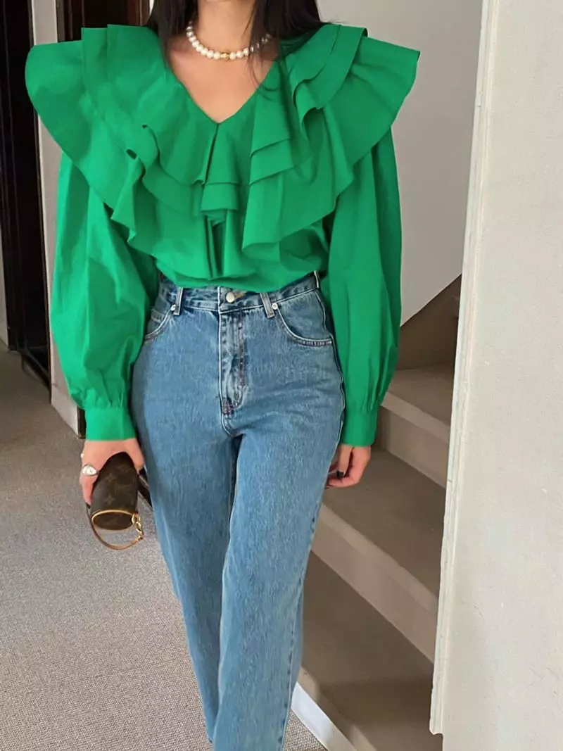 Made - Korean Women Fashion - #momslook - Frill Jeans - 11