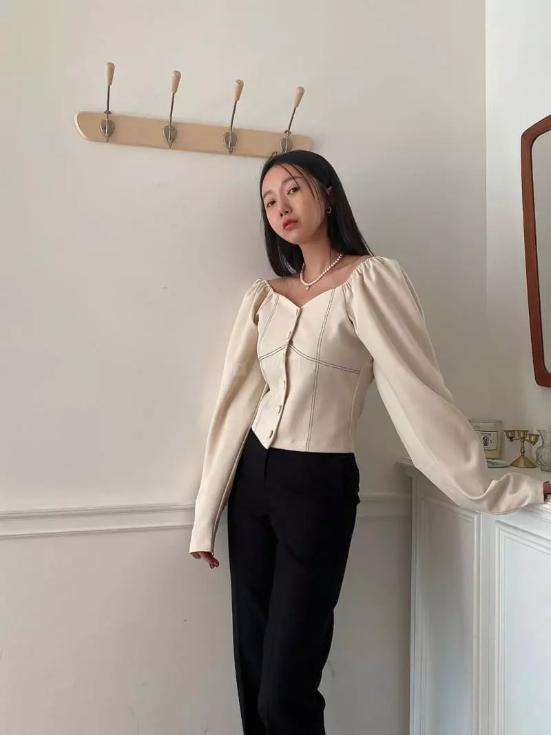 Made - Korean Women Fashion - #momslook - Line Blouse - 11