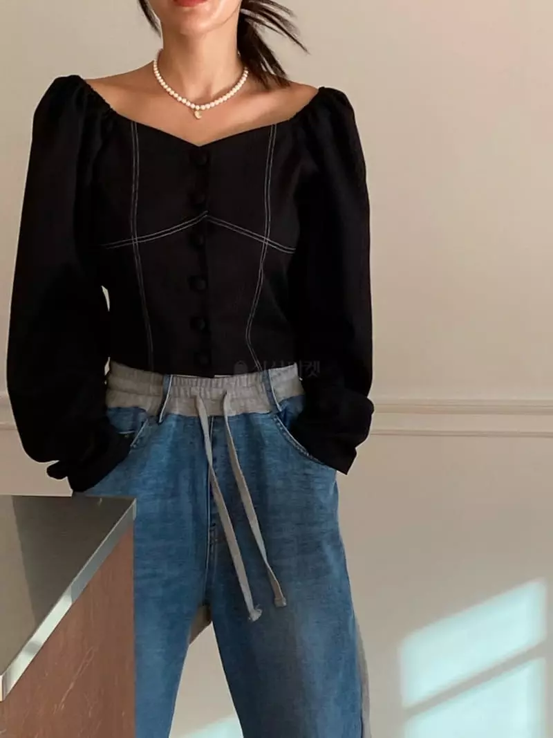 Made - Korean Women Fashion - #momslook - Line Blouse - 7