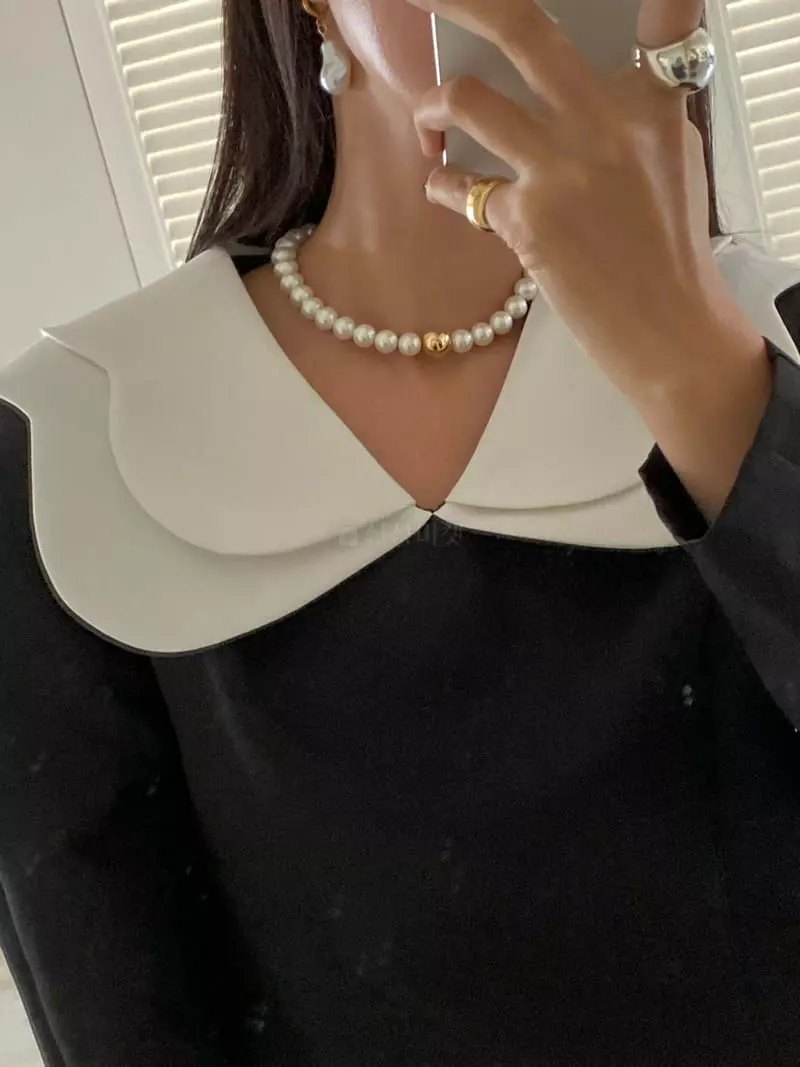 Made - Korean Women Fashion - #momslook - Gold Ball Necklace - 5
