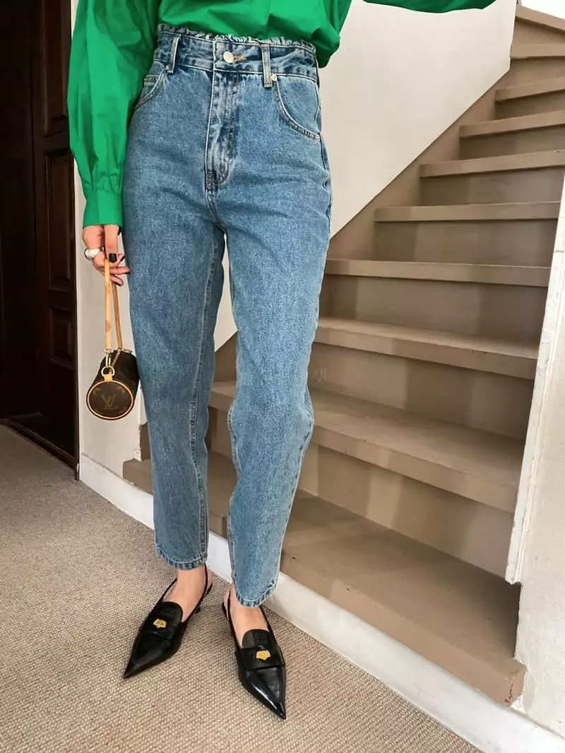 Made - Korean Women Fashion - #momslook - Frill Jeans - 4
