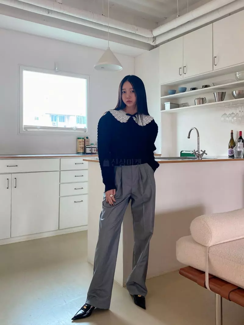 Made - Korean Women Fashion - #womensfashion - Lace Knit Tee - 10