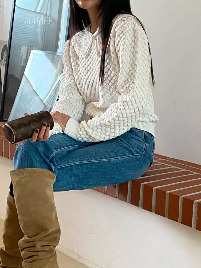Made - Korean Women Fashion - #womensfashion - Lace Knit Tee - 8
