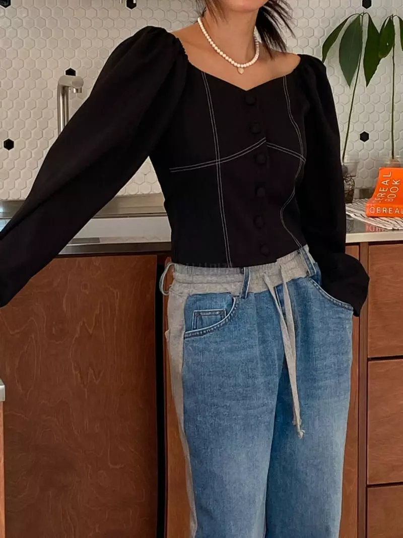 Made - Korean Women Fashion - #womensfashion - Line Blouse - 8