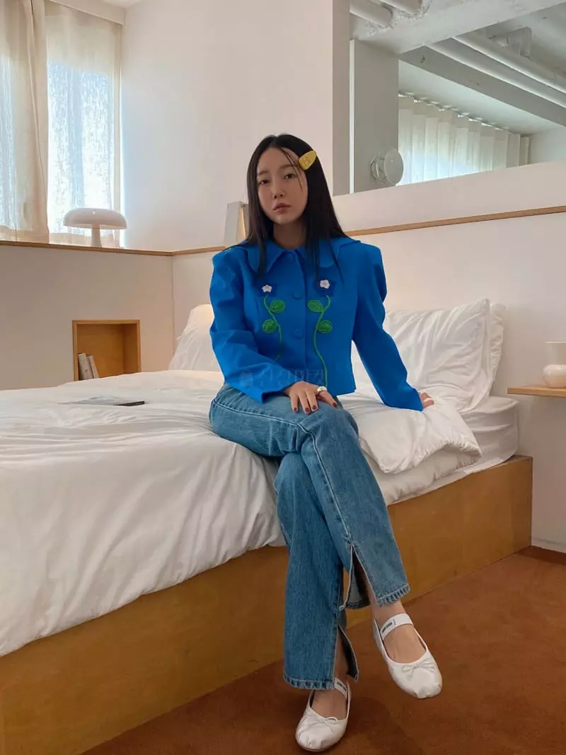 Made - Korean Women Fashion - #womensfashion - D Flower Jacket - 2