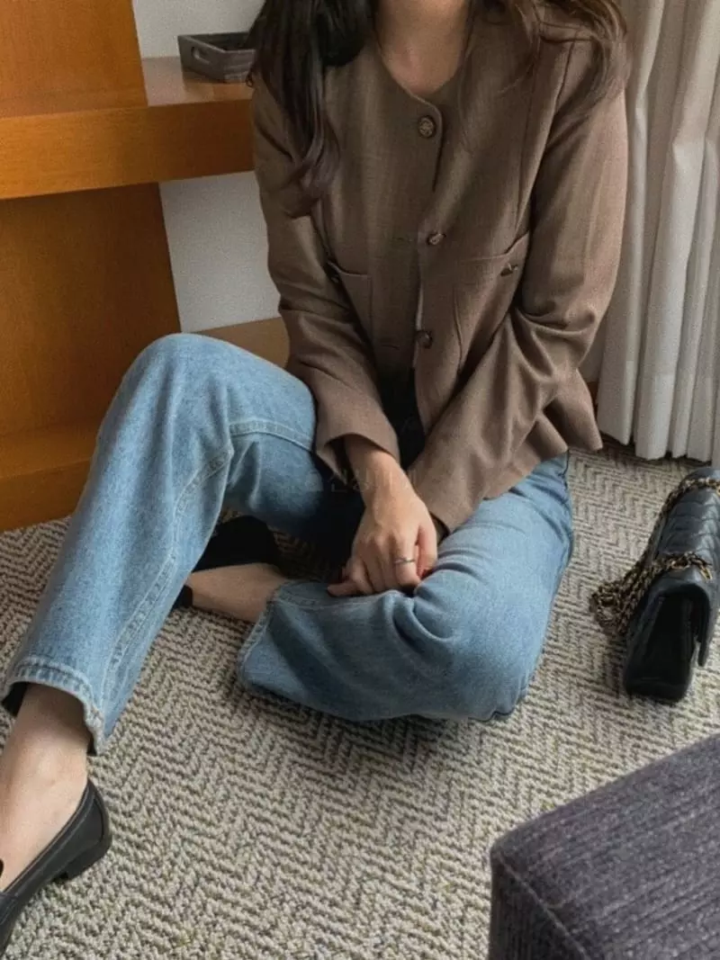 Magnet - Korean Women Fashion - #momslook - Oat Check Jakcet