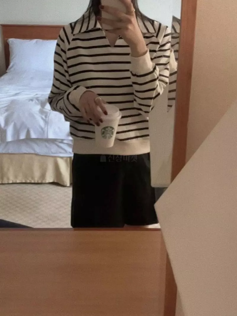 Magnet - Korean Women Fashion - #momslook - Stripes Sweatshirt