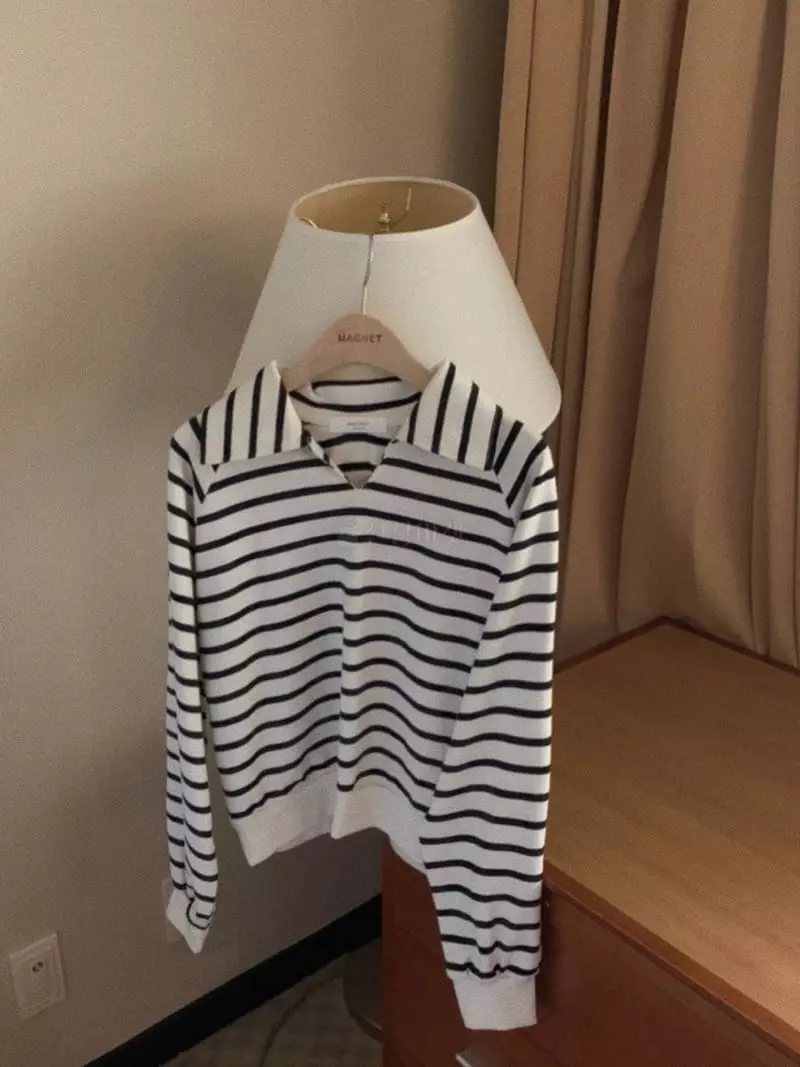 Magnet - Korean Women Fashion - #momslook - Stripes Sweatshirt - 6