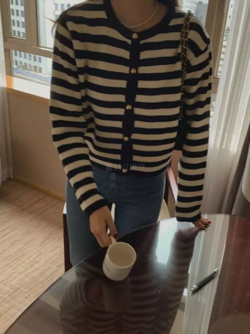 Magnet - Korean Women Fashion - #momslook - Stripes Cardigan - 5