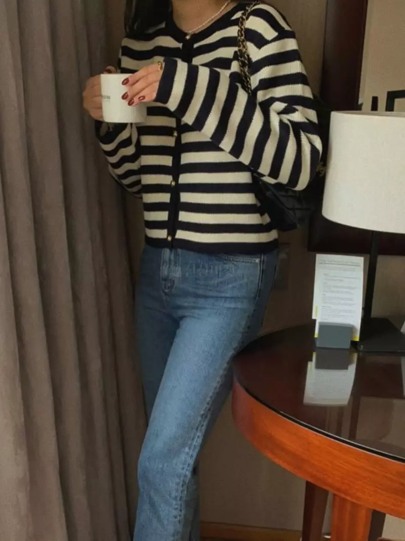 Magnet - Korean Women Fashion - #momslook - Stripes Cardigan - 6
