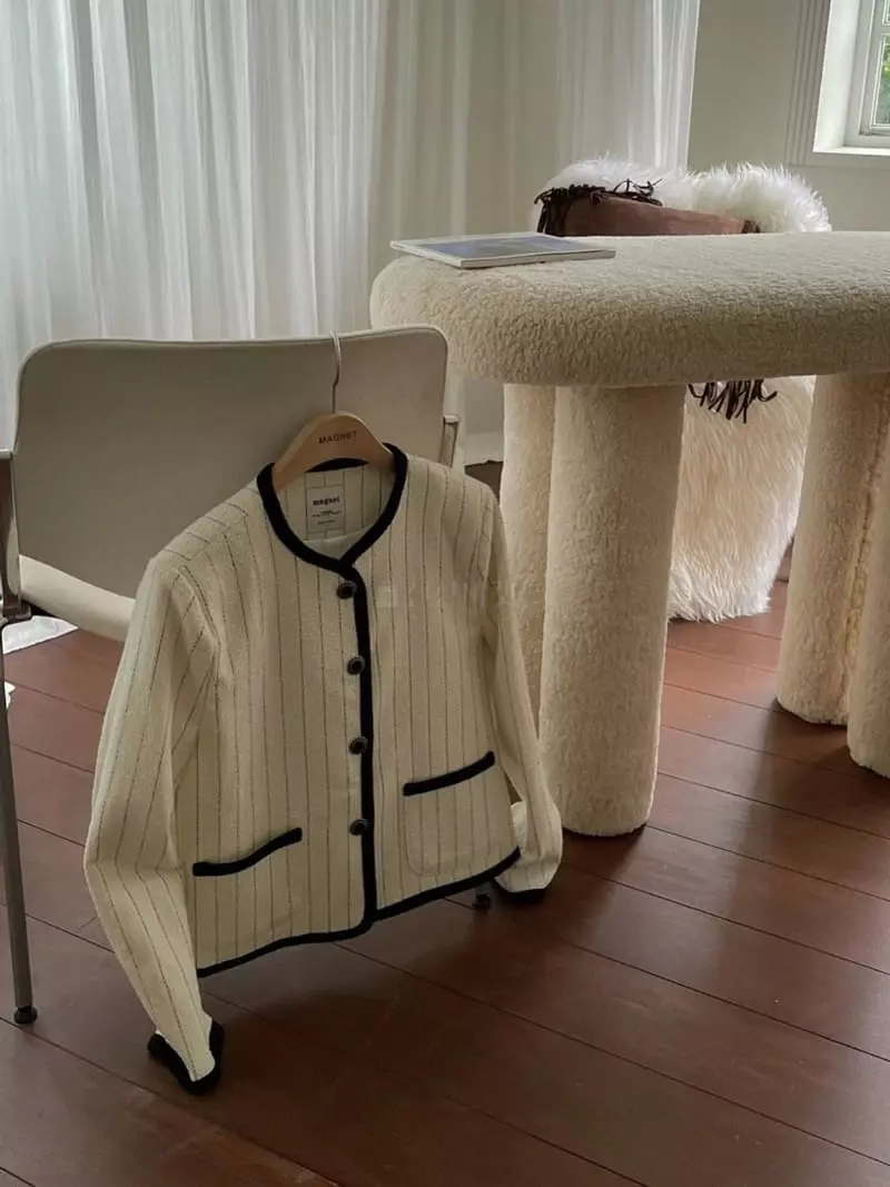 Magnet - Korean Women Fashion - #momslook - Lian Stripes Twid Jacket - 11