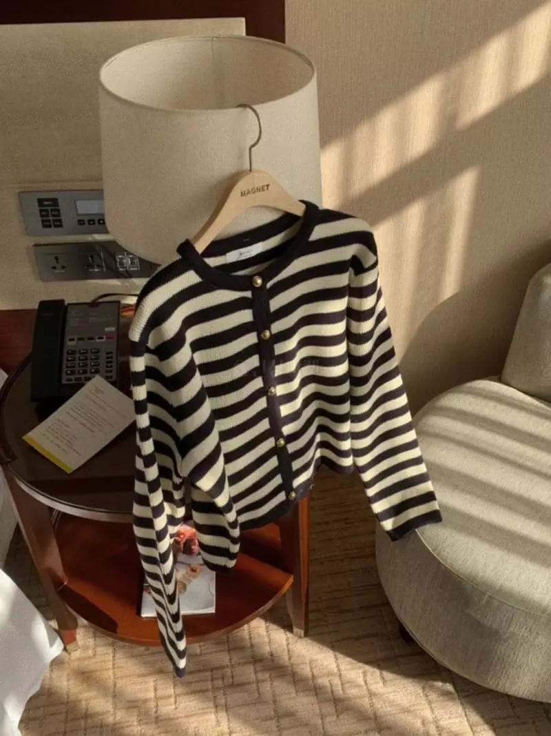 Magnet - Korean Women Fashion - #restrostyle - Stripes Cardigan - 11