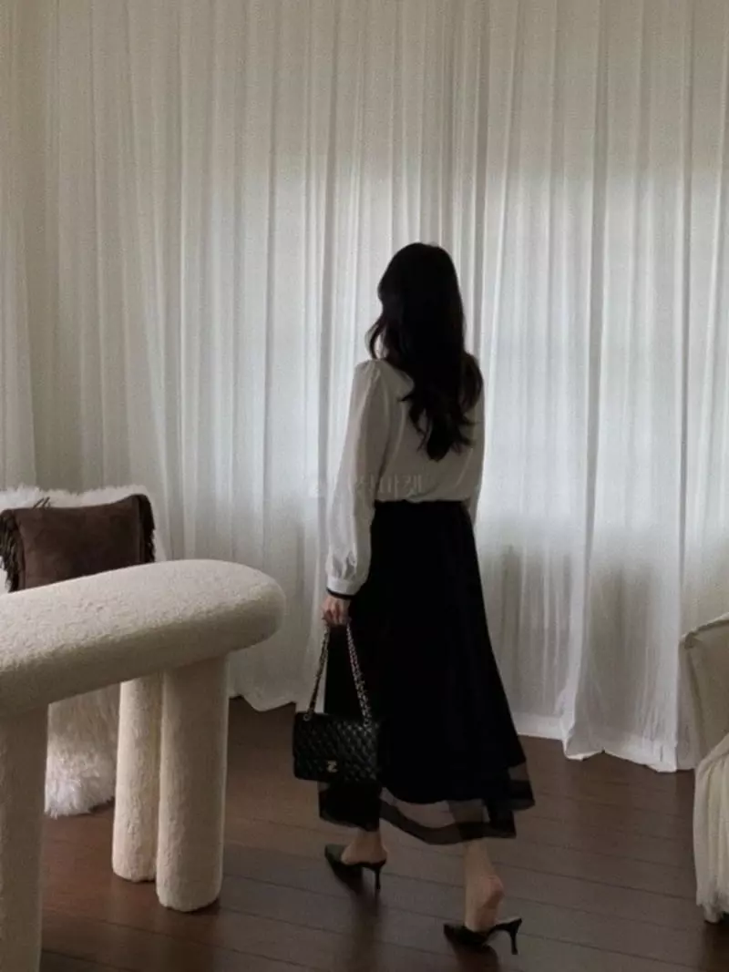 Magnet - Korean Women Fashion - #vintageinspired - Satin Sha Skirt - 5