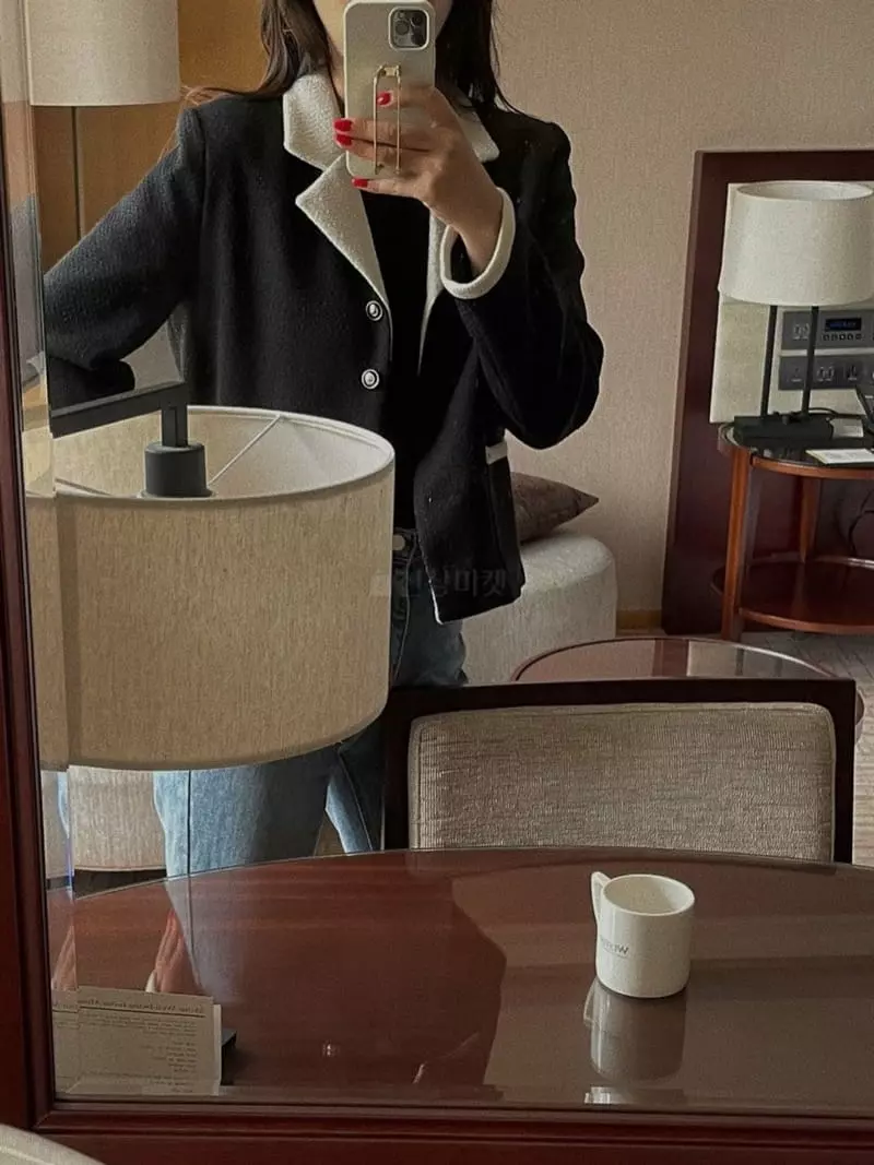 Magnet - Korean Women Fashion - #womensfashion - Collar Color Twid Jacket