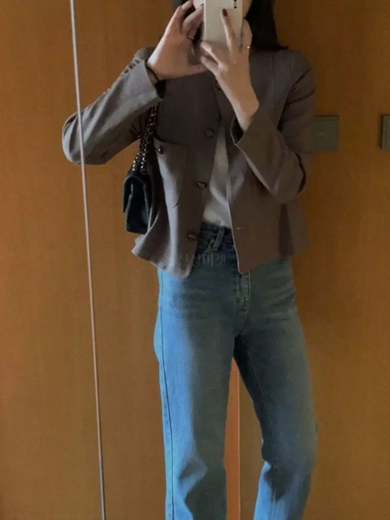 Magnet - Korean Women Fashion - #momslook - Oat Check Jakcet - 4