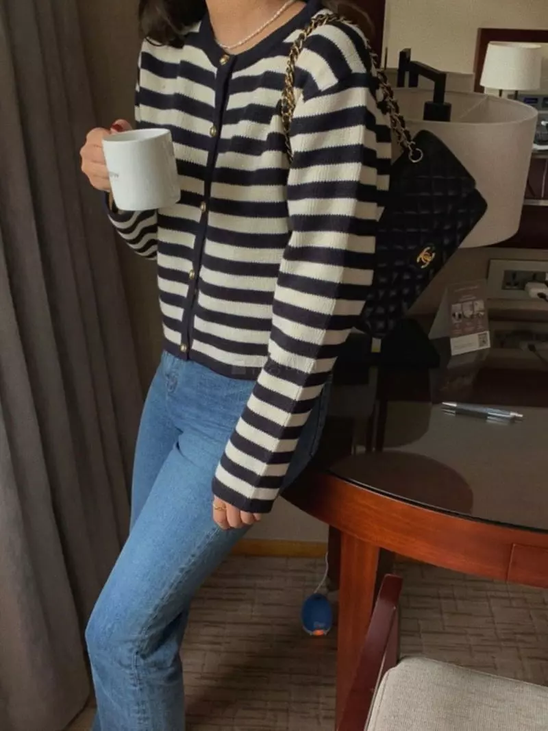 Magnet - Korean Women Fashion - #womensfashion - Stripes Cardigan - 7