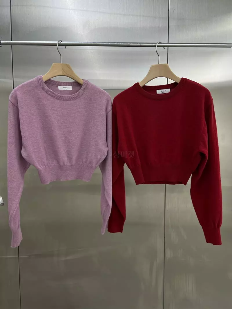 Maint - Korean Women Fashion - #momslook - Crop Knit Tee - 12