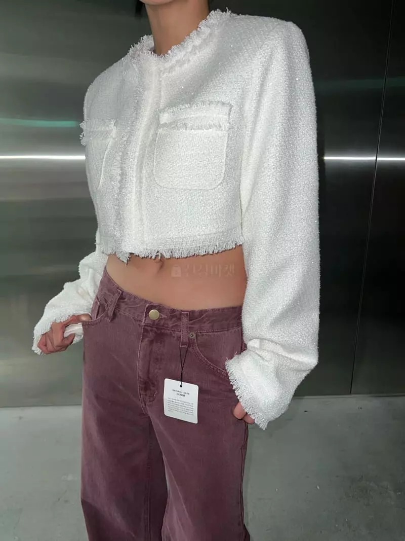 Maint - Korean Women Fashion - #momslook - Elly Crop Twid Jacket - 3