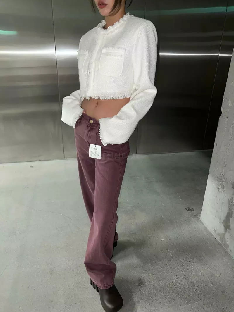Maint - Korean Women Fashion - #momslook - Elly Crop Twid Jacket - 5