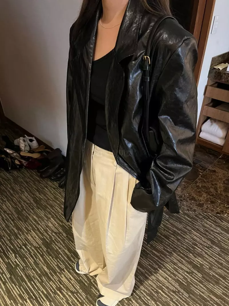 Maint - Korean Women Fashion - #momslook - Stan Leater Jacket - 6