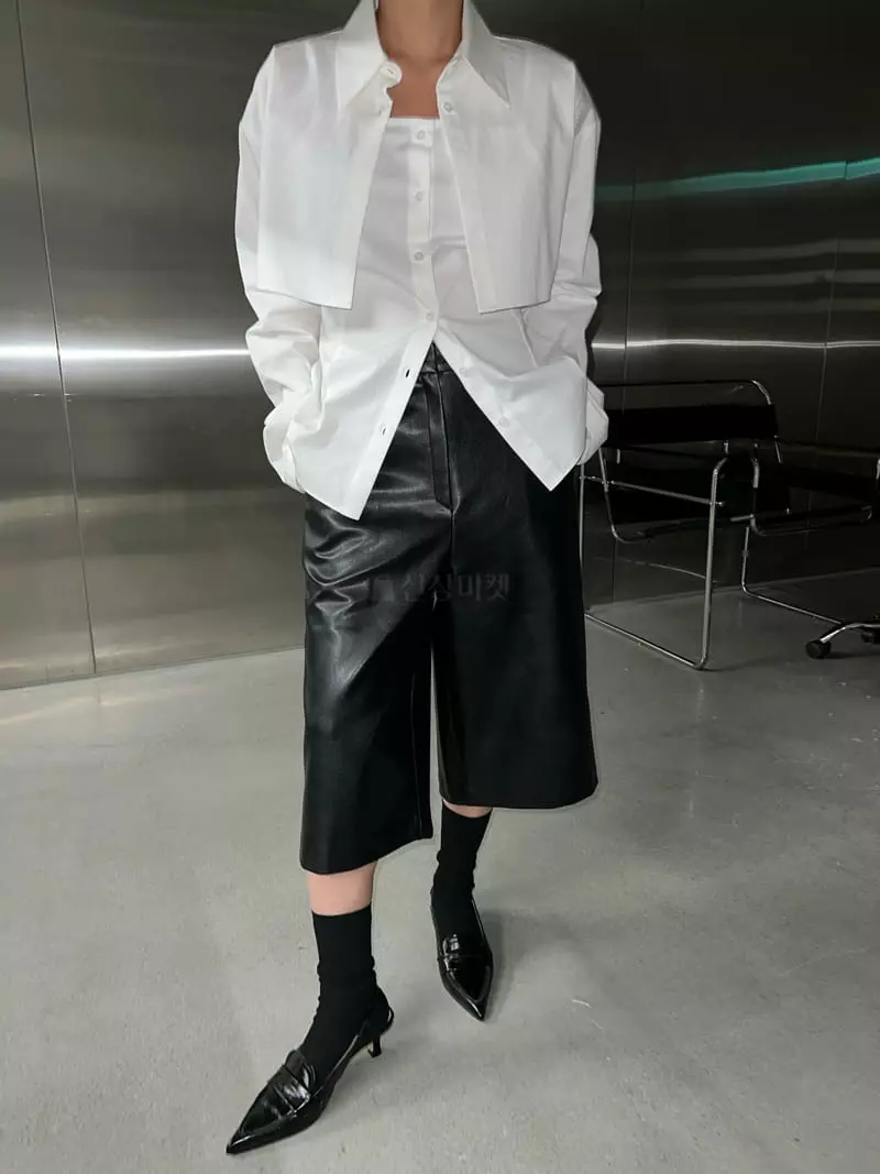 Maint - Korean Women Fashion - #momslook - Fleece Leather Pants - 3