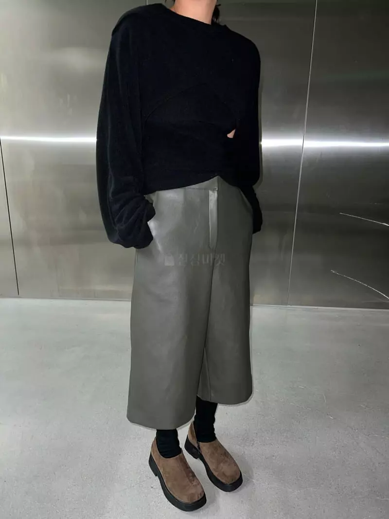 Maint - Korean Women Fashion - #momslook - Fleece Leather Pants - 9