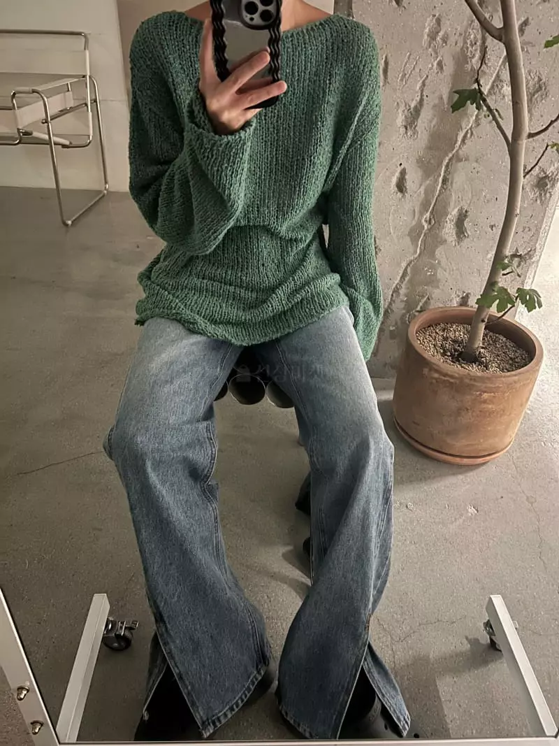 Maint - Korean Women Fashion - #vintagekidsstyle - Toto Knit Tee - 5