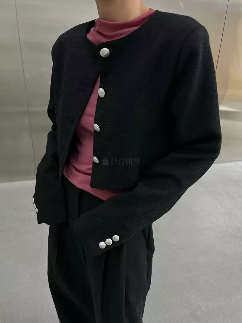 Maint - Korean Women Fashion - #vintageinspired - Crop Twid Jacket - 4