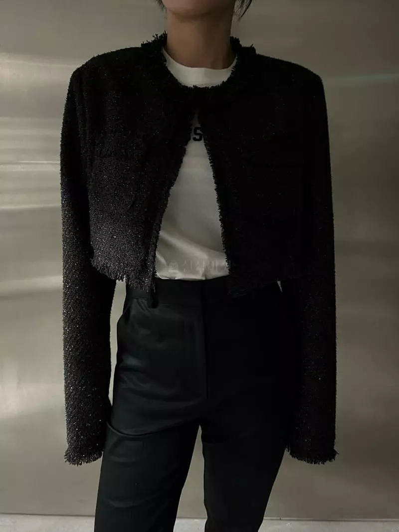 Maint - Korean Women Fashion - #womensfashion - Elly Crop Twid Jacket - 2