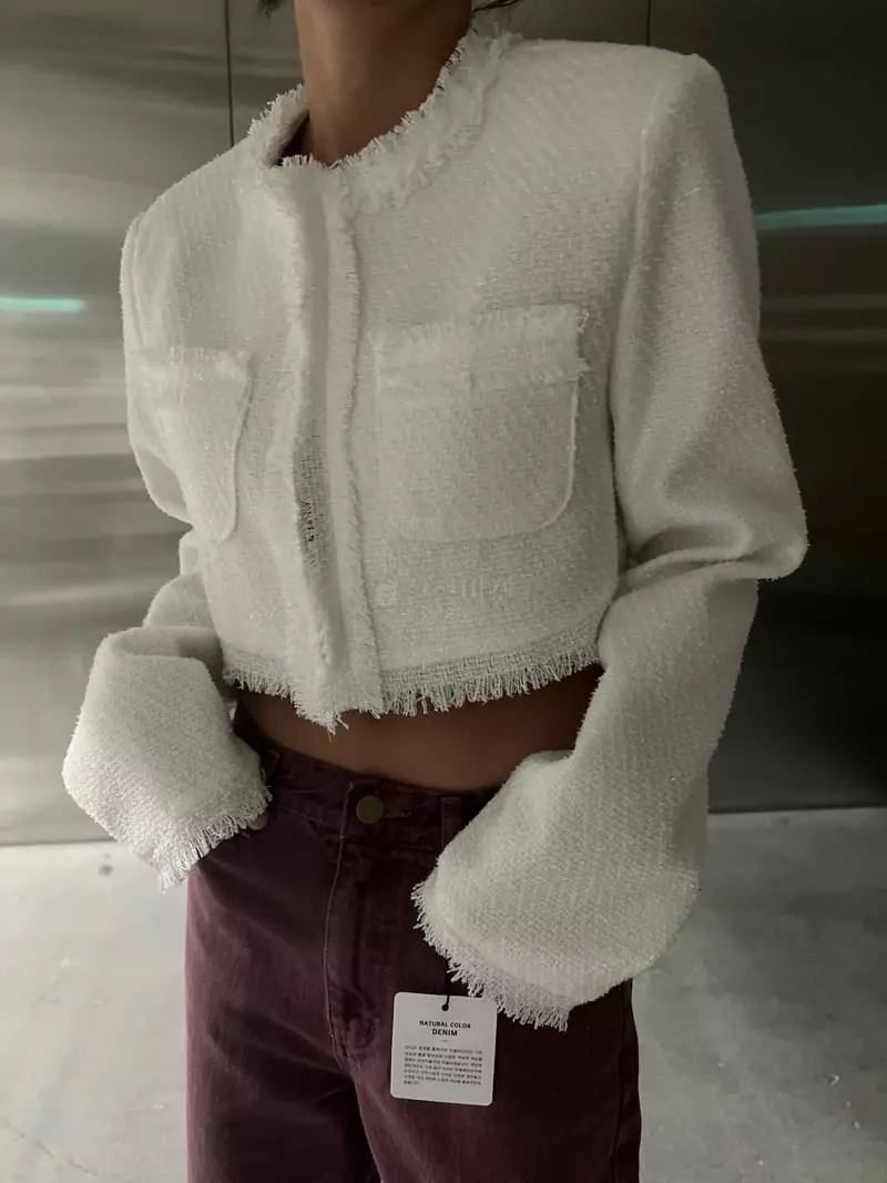 Maint - Korean Women Fashion - #momslook - Elly Crop Twid Jacket - 4