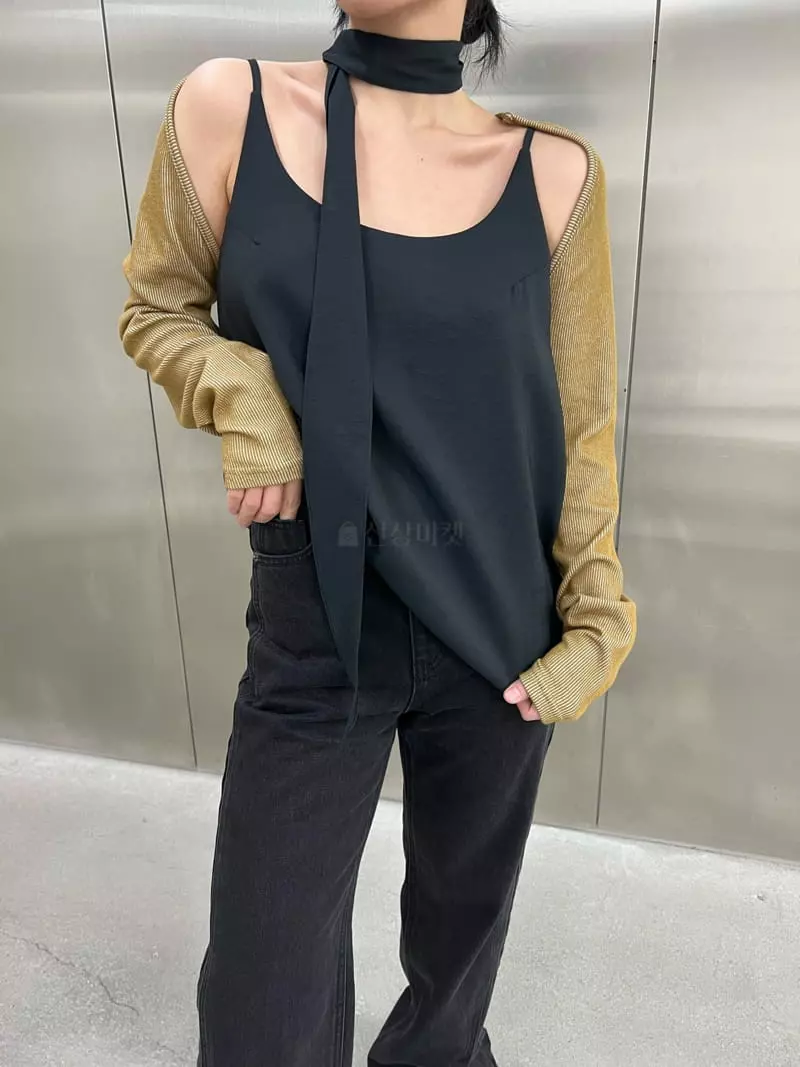 Maint - Korean Women Fashion - #womensfashion - Signal Blouse Scarf Set - 3