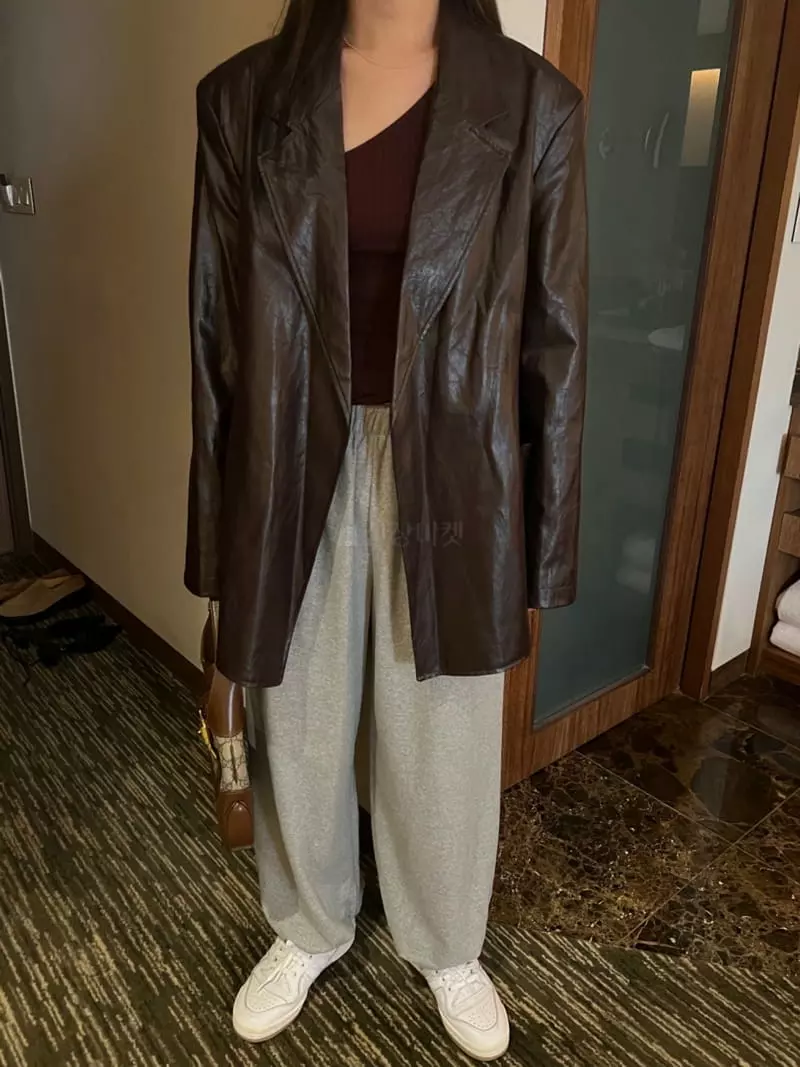 Maint - Korean Women Fashion - #womensfashion - Stan Leater Jacket