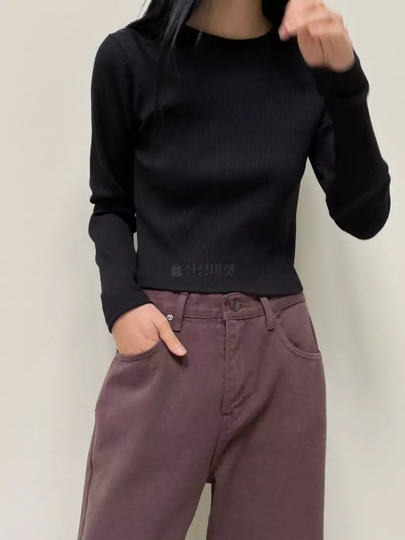 Majdan - Korean Women Fashion - #momslook - Pumpkin Rib Tee - 2