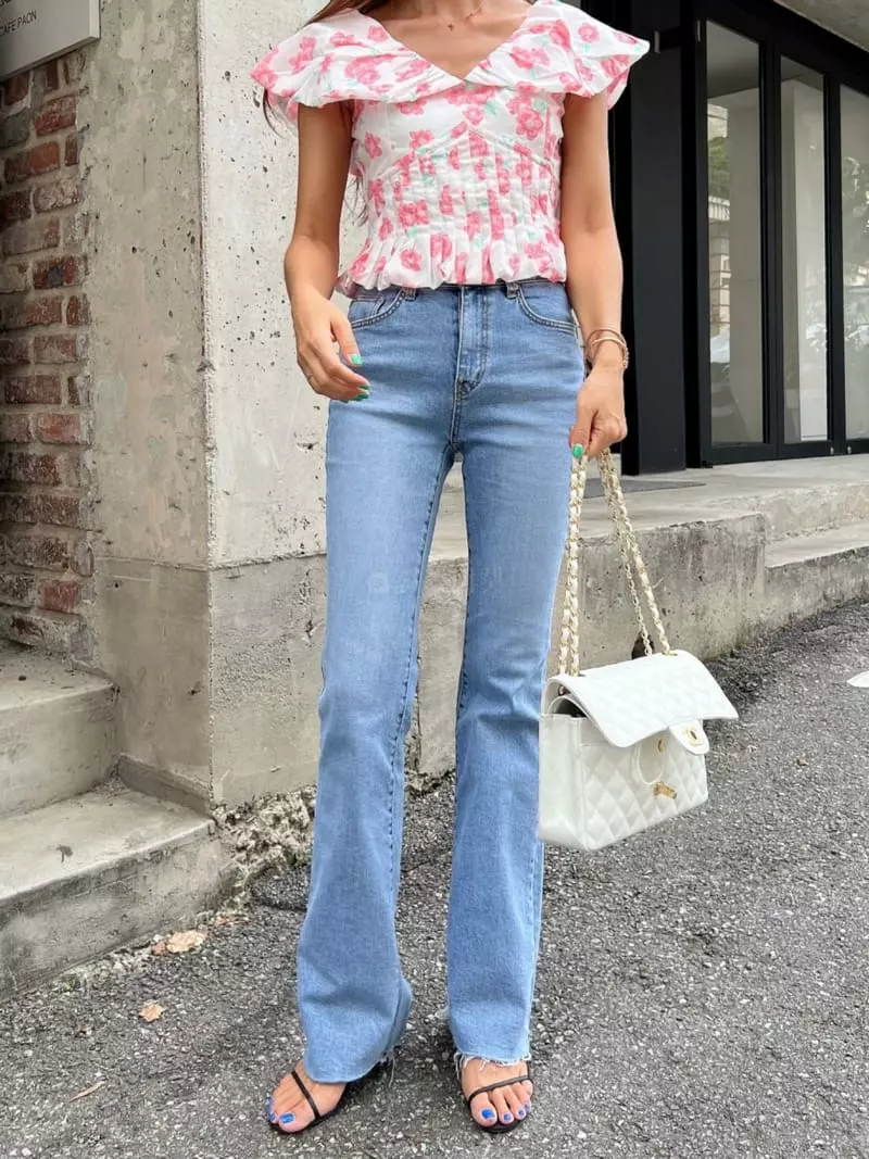 Marron - Korean Women Fashion - #womensfashion - Bootscut Jeans - 4